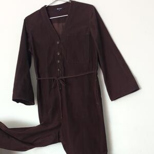 Madewell Chic Brown V-Neck Jumpsuit